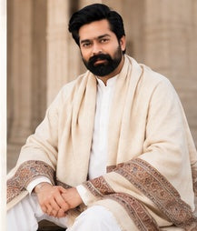 THE IVORY — premium men's shawl worn by Saqib Khan Chadhar